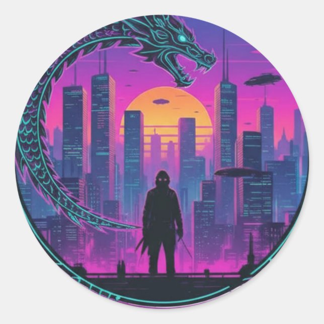 Adesivo Redondo Hacker x ray Sticker (Frente)