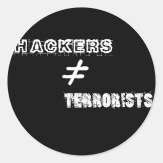 Adesivo Redondo Hackers não igualam terroristas