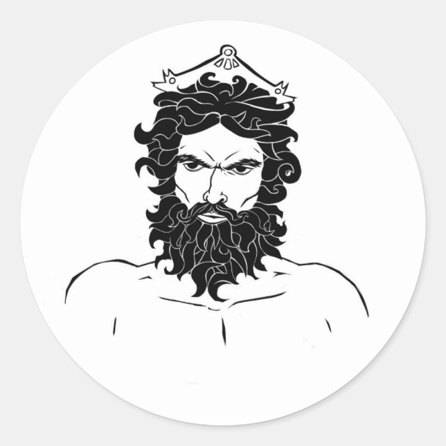 Adesivo Redondo Hades preto e branco (Frente)