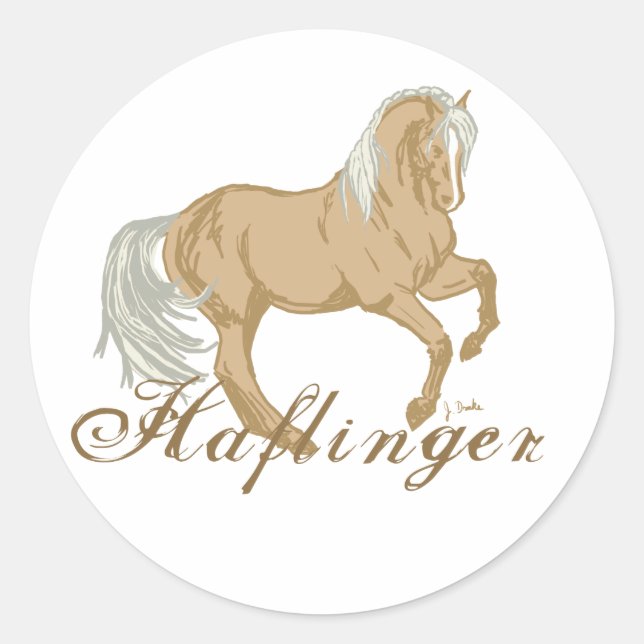 Adesivo Redondo Haflinger Horse (Frente)