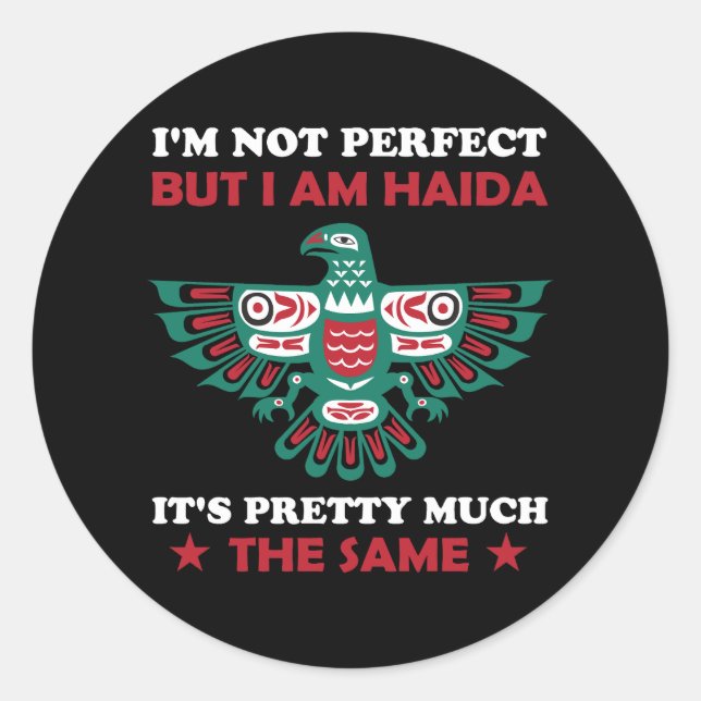 Adesivo Redondo Haida Eagle Haida Nation Native American Gift Idea (Frente)