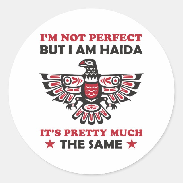 Adesivo Redondo Haida Eagle Haida Nation Native Pride Ideias Gift (Frente)