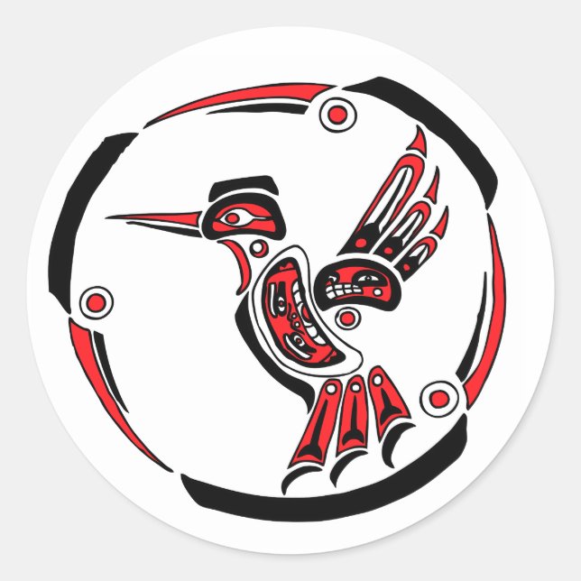 Adesivo Redondo Haida Hummingbird (Frente)
