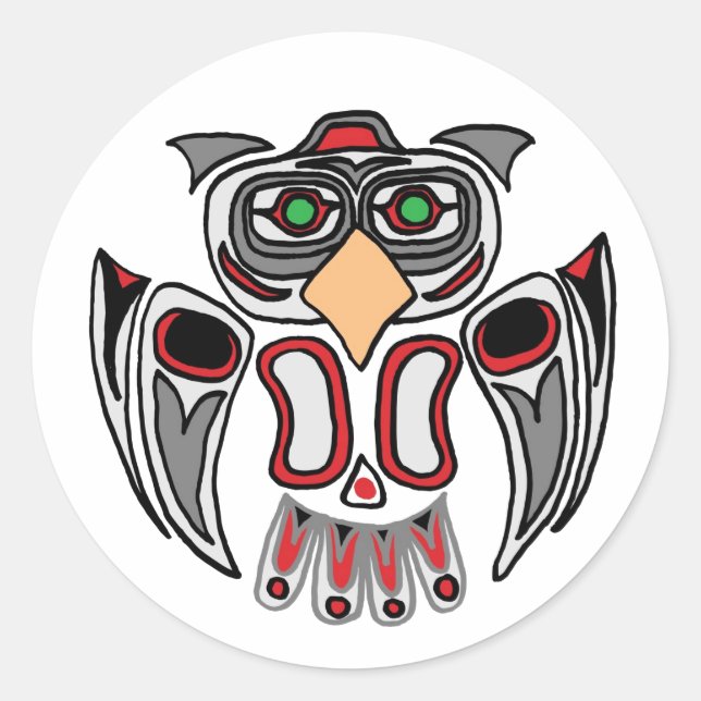 Adesivo Redondo Haida Owl (Frente)