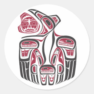 Adesivo Redondo Haida Raven Sticker