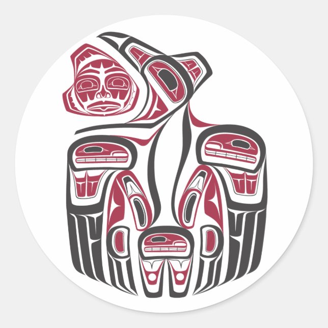 Adesivo Redondo Haida Raven Sticker (Frente)