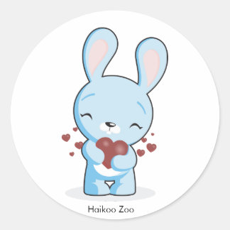 Adesivo Redondo Haikoo Zoo Bunny Stickers