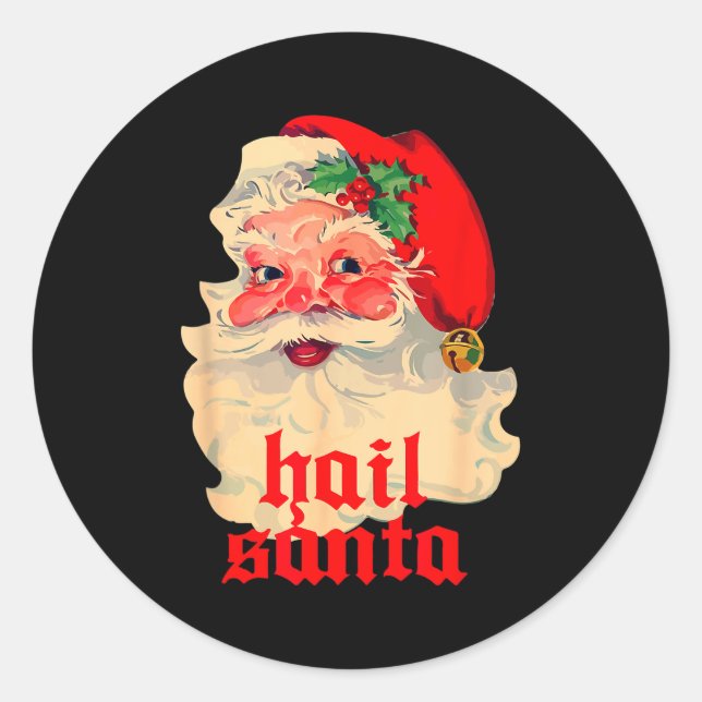 Adesivo Redondo Hail Santa Ugly Christmas  (Frente)