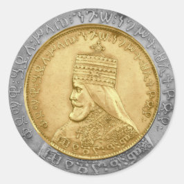 Adesivo Redondo Haile Selassie I ELE Jah Rastafari Rasta Jah Abenç