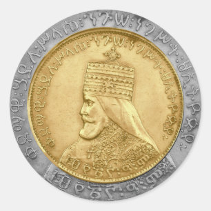 Adesivo Redondo Haile Selassie I ELE Jah Rastafari Rasta Jah Abenç
