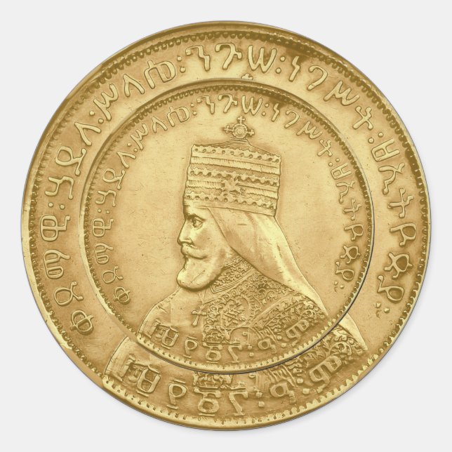 Adesivo Redondo Haile Selassie Jah Rastafari Reggae Rasta Roots  (Frente)