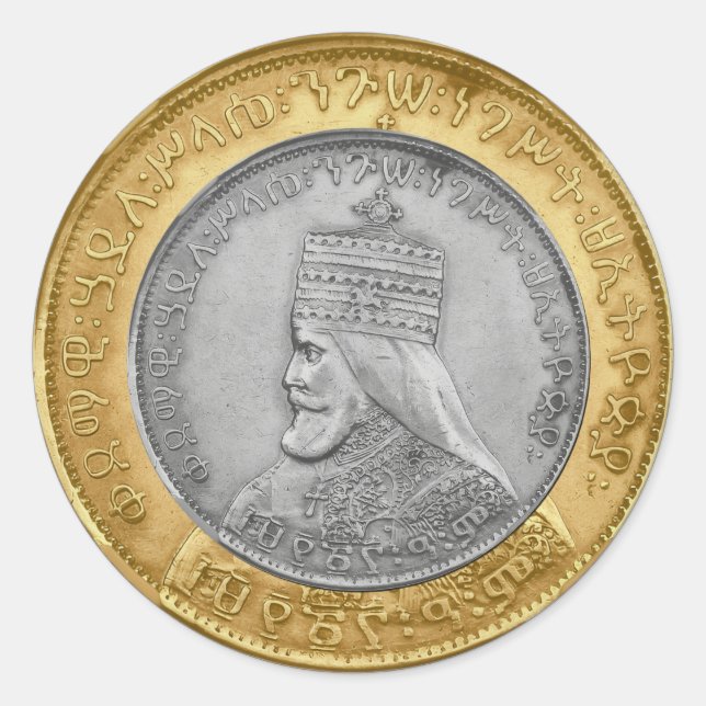 Adesivo Redondo Haile Selassie Jah Rastafari Reggae Rasta Roots  (Frente)