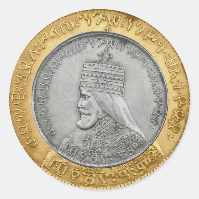 Adesivo Redondo Haile Selassie Jah Rastafari Reggae Rasta Roots  (Frente)