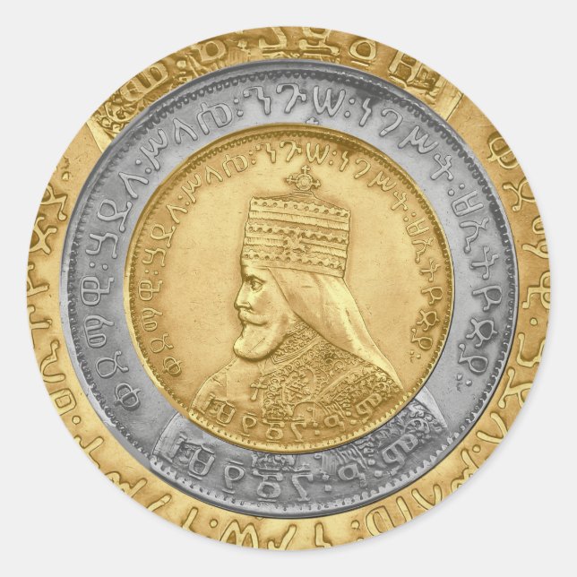 Adesivo Redondo Haile Selassie Jah Rastafari Reggae Rasta Roots  (Frente)