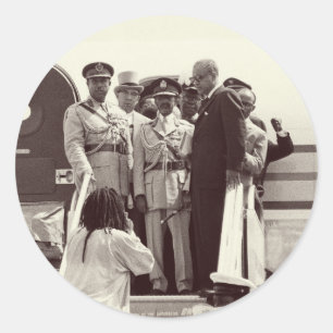 Adesivo Redondo Haile Selassie - Messiah Jah Rastafari bordador -