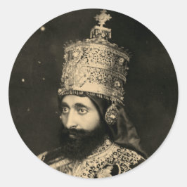 Adesivo Redondo Haile Selassie - Messiah Jah Rastafari bordador -