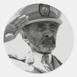 Adesivo Redondo Haile Selassie - Messiah Jah Rastafari bordador -