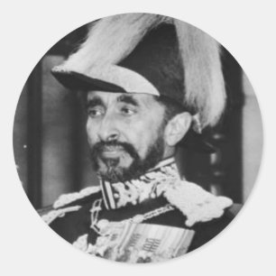 Adesivo Redondo Haile Selassie - Messiah Jah Rastafari bordador -