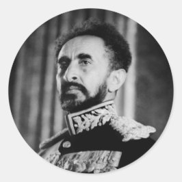 Adesivo Redondo Haile Selassie - Messiah Jah Rastafari bordador -