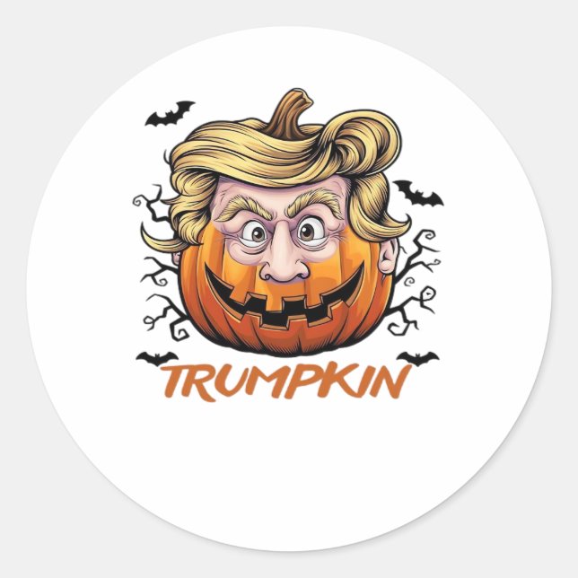 Adesivo Redondo Hair Engraçado Pumpkin Halloween Boo - Humor Polít (Frente)