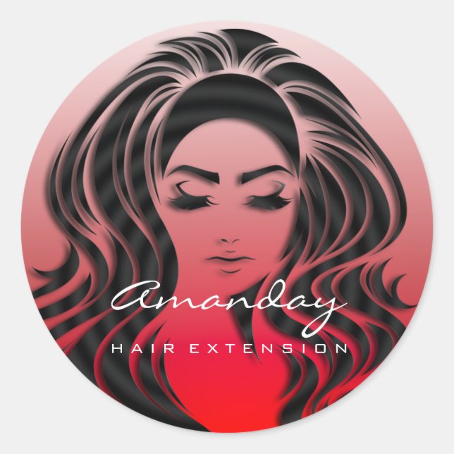 Adesivo Redondo Hair Lashes Extension Stylist Makeup Red 16th (Frente)