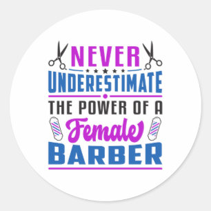 Adesivo Redondo Hair Stylist Barber Scissors Hairdresser Gift Idea