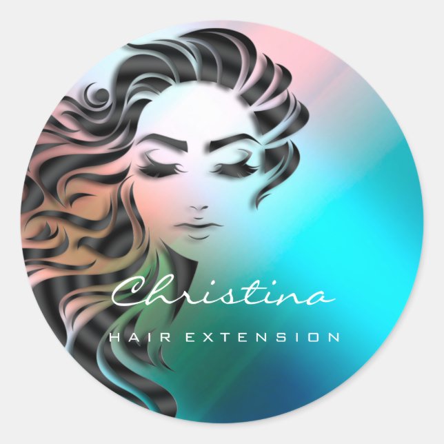 Adesivo Redondo Hair Stylist Makeup Artist Glitter Eyelash Ombre (Frente)