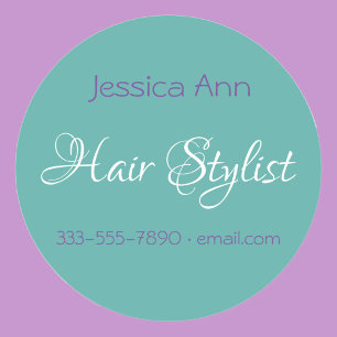 Adesivo Redondo Hair Stylist Ocupação Personalizar Teal