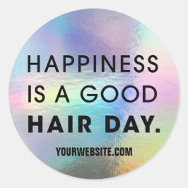 Adesivo Redondo Hair Stylist Típica Moderna Chic Foil Colorida