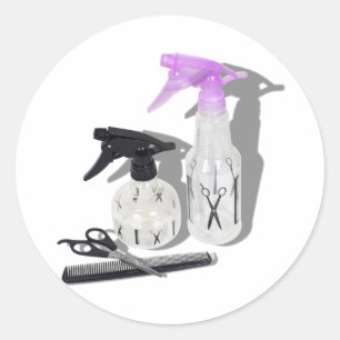 Adesivo Redondo HaircutSprayBottle060910Shadows