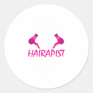 Adesivo Redondo Hairdresser Engraçado Hairstylist Oferece o Hairap