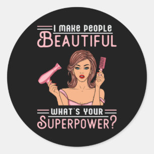 Adesivo Redondo Hairdresser Hair Stylist Barber Scissors Hair Gift