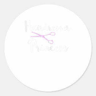 Adesivo Redondo Hairdresser Princess Hairstylist Hair Salon Hairg