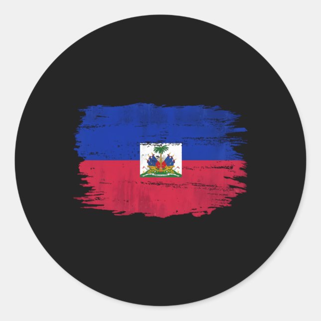 Adesivo Redondo Haiti: Bandeira do Haiti (Frente)