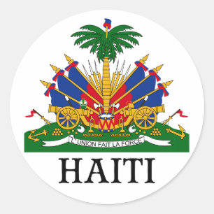 Adesivo Redondo HAITI - emblema/brasão/bandeira/símbolo