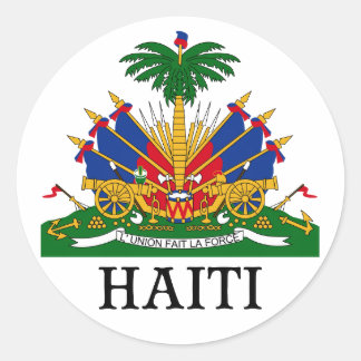Adesivo Redondo HAITI - emblema/casaco de armas/pavilhão/símbolo