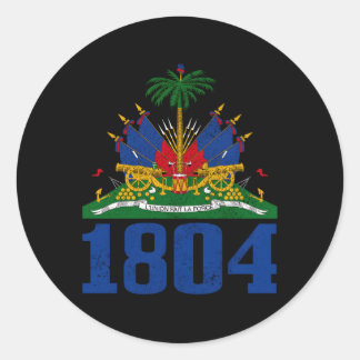 Adesivo Redondo Haiti Est 1804 Orgulho Caribe Bandeira Haitiana