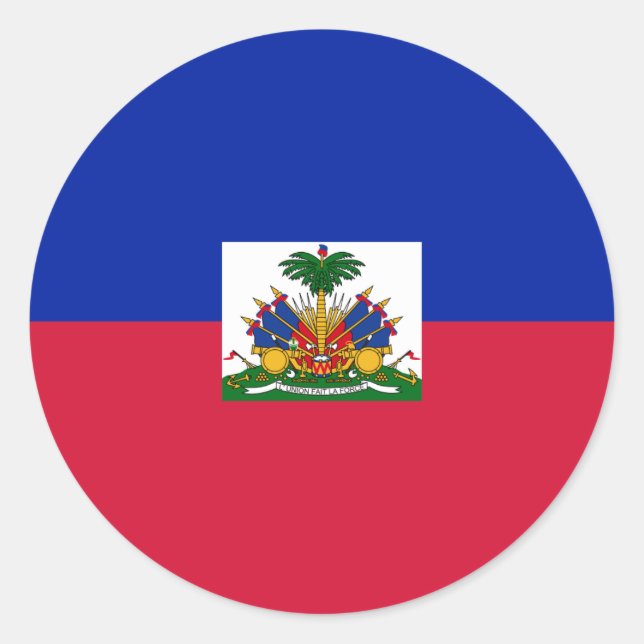 Adesivo Redondo Haiti flag  (Frente)