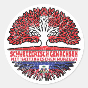Adesivo Redondo Haiti Haitianiser Schweizer Schweiz Baum Wurzel