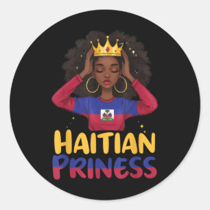 Adesivo Redondo Haiti Princesa Haiti Bandeira da Independência Dia