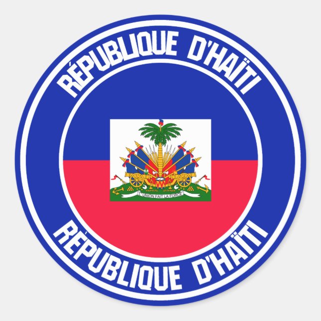 Adesivo Redondo Haiti Round Emblem (Frente)