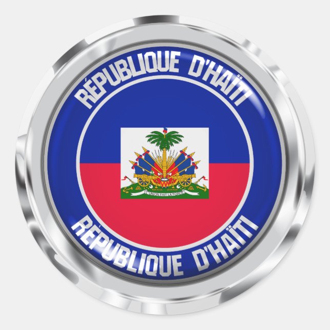 Adesivo Redondo Haiti Round Emblem (Frente)