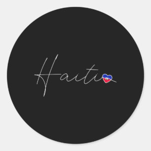 Adesivo Redondo Haiti: Simples Amam Bandeira Haitiana Ele No Haiti