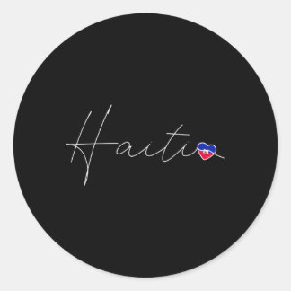 Adesivo Redondo Haiti: Simples Amam Bandeira Haitiana Ele No Haiti