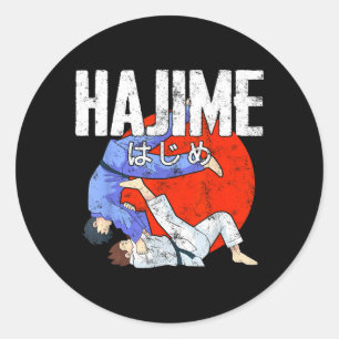 Adesivo Redondo Hajime Judo Divertido Esportes Artes Marciais Japo