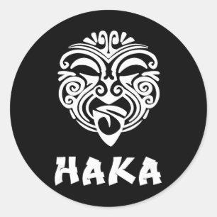 Adesivo Redondo Haka Fãs de Rugby da Nova Zelândia Dança Maori Hak