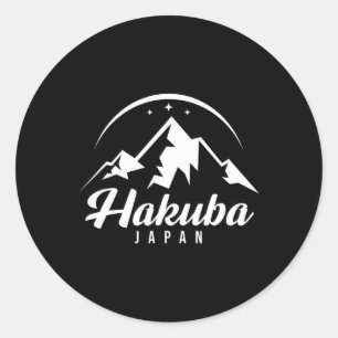 Adesivo Redondo Hakuba Japão Ski Resort Skiting Snowboard