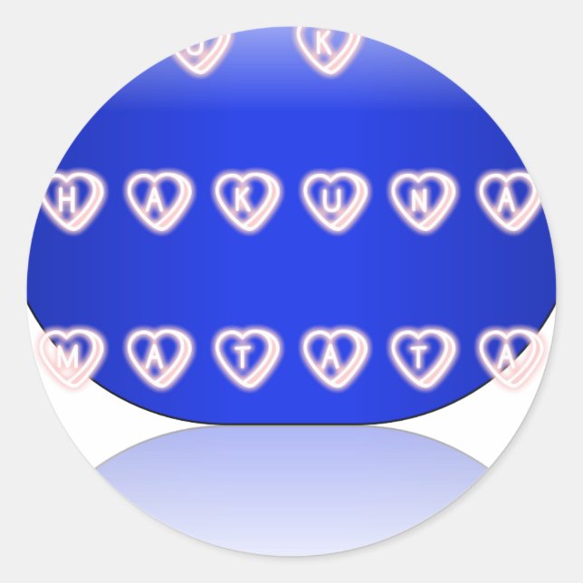 Adesivo Redondo Hakuna Matata Art Impressão (Frente)