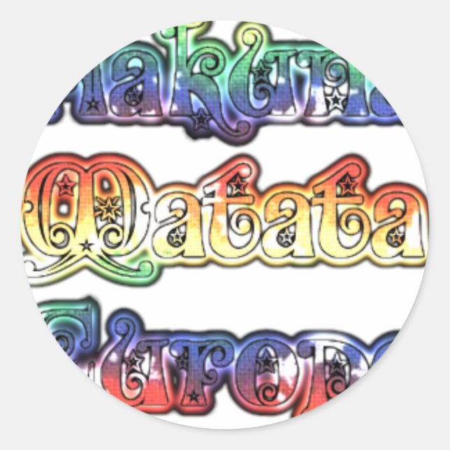 Adesivo Redondo Hakuna Matata Europe Art Impressão/Graphic (Frente)