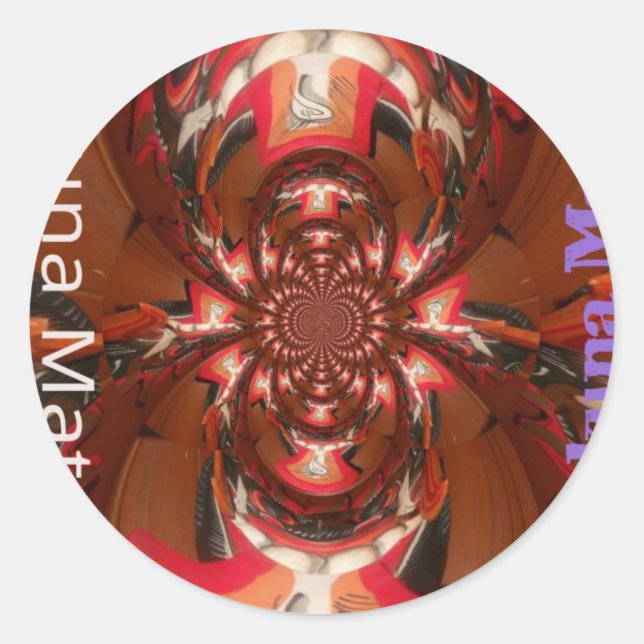Adesivo Redondo Hakuna Matata Halloween Mask Kaleidoscope Abstrato (Frente)